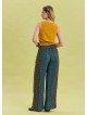 Navy Blue Harem Trousers with Elastic Waist Belt Detail 4572